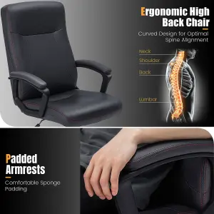 Costway Upholstered Executive Office Chair Ergonomic Computer Desk Chair Swivel Task Chair