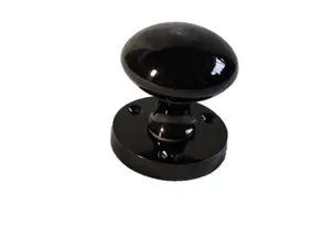 Door Knobs Round Victorian Mortice Knob Sprung - Black Nickel 56mm