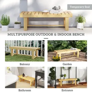 Outsunny 1.1M Outdoor Garden Bench Patio Loveseat Fir Wood 2 Person