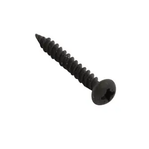 Wood Screws Round Head Pozi Twin Thread No.6x 0.75 Inch Black Pack Of 1000