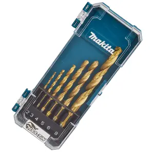 Makita 16 Piece Mixed HSS Metal Brad Point Wood TCT Masonry Mix Drill Bit Set