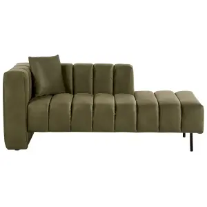 Left Hand Velvet Chaise Lounge Green LANNILS