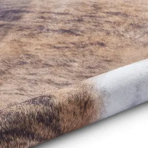 Brown White Abstract Modern Cowhide Easy to Clean Animal Rug For Dining Room Bedroom And Living Room-130cm X 155cm