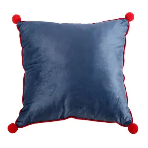 Something Different Gnome Pom Pom Square Filled Cushion Blue/Green/Red (35cm x 35cm)