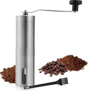 Manual Coffee Grinder,UNIFUN Burr Coffee Crinder Stainless Steel With Adjustable Ceramic Conical Burr, Hand Crank Mill, Compact Size Perfect For