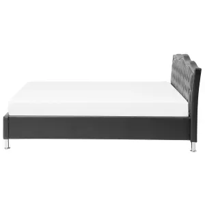 Faux Leather EU Super King Size Bed Black METZ