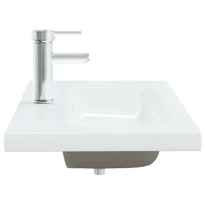 Berkfield Built-in Basin with Faucet 81x39x18 cm Ceramic White