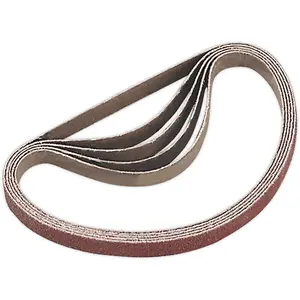 5 Pack of 10mm x 330mm 60 Grit Sanding Belts for Detail Sanding