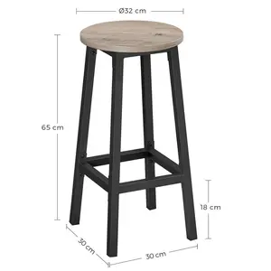 Hemel Bar Stool (Set of 2) Grey