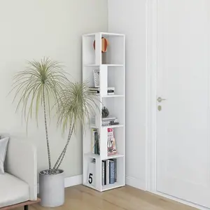 Berkfield Corner Cabinet White 33x33x164.5 cm Engineered Wood