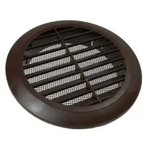 Brown Circle Round Air Vent Fit 100 to 150 mm Round Ducting Ventilation Cover Supply Fly Net