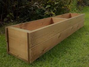 Large Wooden Garden Planter Decking Tub Tan Trough  120 cm 4ft