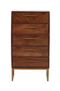 Gaya Chest - Metal/Wood - L40 x W60 x H110 cm - Gold/Natural