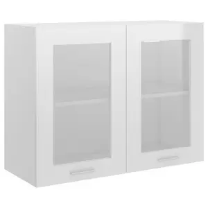 Eliotte Wall Mounted Display Cabinet Gloss White