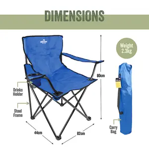 Milestone Camping Folding Camping Chair - Blue