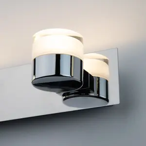 Double Polished Chrome 2x6W LED Bathroom Wall Light