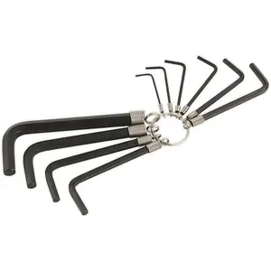 Premium 10 Piece Hex Key Set in Blackened Chrome Steel - Complete Allen Wrench Set from 1.5mm to 10mm