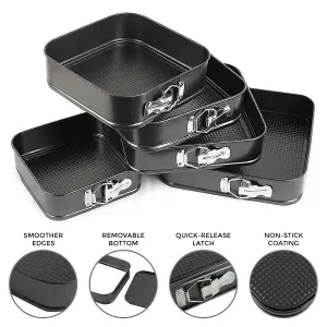 5PCS NON STICK BAKING CAKE MOULD TINS SQUARE SPRING FOAM BAKE TRAYS 5 PC PLATE