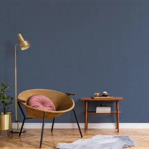 Galerie Luxe Blue Texture Effect Plain Smooth Wallpaper