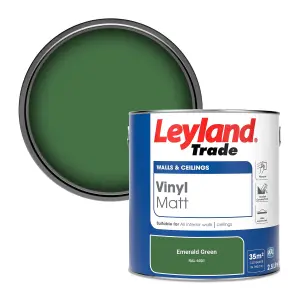 Leyland Trade Vinyl Matt Walls & Ceilings Emulsion Paint Emerald Green (RAL 6001) 2.5L