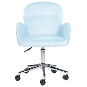 Desk Chair Velvet Light Blue PRIDDY