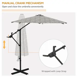 Outsunny 2-in-1 Cantilever Parasol and Market Parasol with Rotation