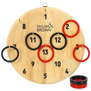 Magnetic Hook and Ring Toss Game - Wooden Hoopla Hook Ring Toss Target Game for Indoor and Outdoor Family Fun