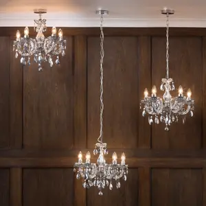 Litecraft Marie Therese Silver 5 Light Chandelier