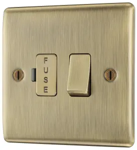 BG Antique Brass 13A 2 way Raised slim profile Screwed Switched Fused connection unit