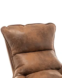 Faux Leather Suede Brown Pierina Accent Chair