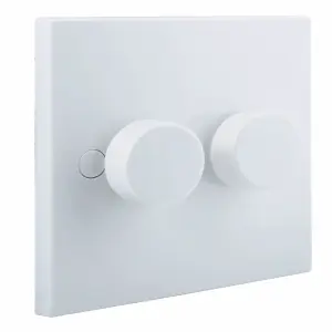 BG White profile Double 2 way 400W Dimmer switch