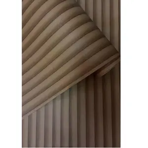 Holden Wooden Bevel Slat Panelling Wood Panel Stripes Natural Brown Wallpaper