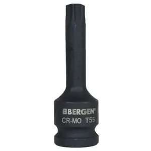 T55 x 78mm 1/2" Drive Extra Long Impact Torx / Star Male Socket Bergen