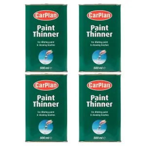 Carplan Paint Thinners For Diluting Paint & Cleaning Brushes 500ml x4