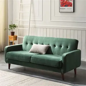 Clarence 2-Seater Green Velvet Sofa, Two-Seater Dark Green Fabric Sofa - Daals - Sofas