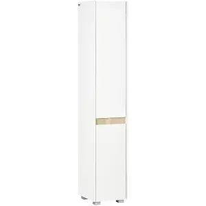 kleankin 5-Tier Modern Tall Bathroom Cabinet with Adjustable Shelves White