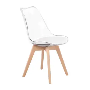 Nero Upholstered Side Chair (Set of 4) White/Transparent