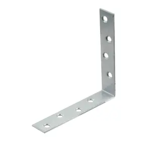 Abru Silver effect Powder-coated Steel Light duty Angle bracket (H)20mm (W)100mm (L)100mm