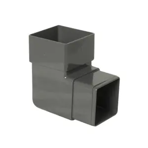 FloPlast Anthracite grey Square 92.5° Offset Downpipe bend