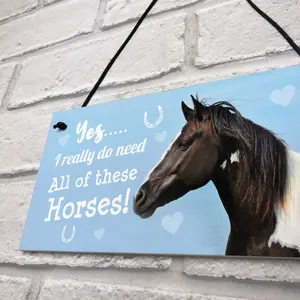 Red Ocean Funny Horse Lover Gift Horse Sign Funny Hanging Stable Door Home Wall Plaque