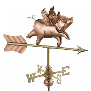 Espira 8840P Flying Pig Cottage Copper Weathervane