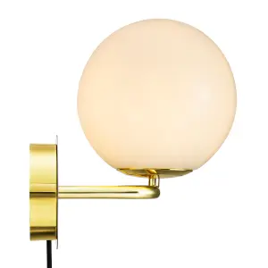 Nordlux Shapes Indoor Glass Wall Light in Brass