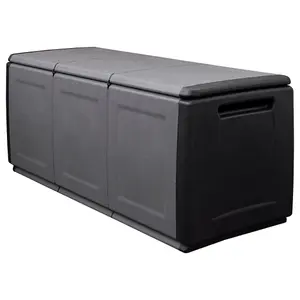 Berkfield Garden Storage Box 138x53x57 cm 330 L Dark Grey and Black