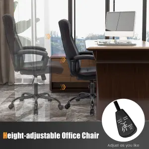 Costway Upholstered Executive Office Chair Ergonomic Computer Desk Chair Swivel Task Chair