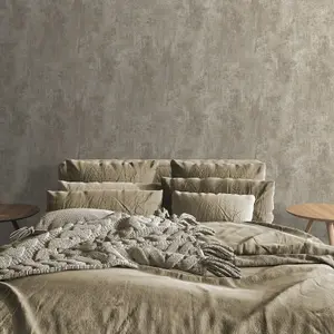 Plain Cream Distressed Stone Concrete Effect Cove Texture Feature Wallpaper