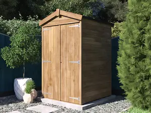 Dunster House Tool Shed 1.2m x 1.2m Pressure Treated Wooden Garden Outdoor Storage Overlord Apex