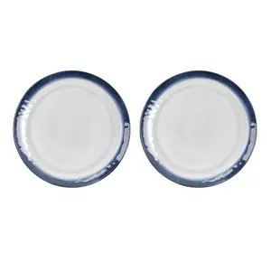 Purely Home Coastal Melamine Dinner Plates - Set of 2