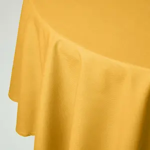 Homescapes Mustard Yellow Cotton Round Tablecloth 178 cm