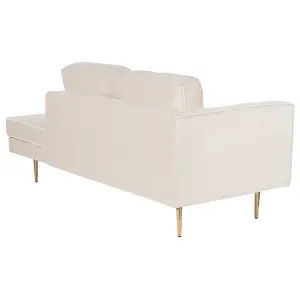 Left Hand Velvet Chaise Lounge Beige MIRAMAS