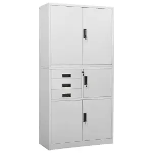 Berkfield Office Cabinet Light Grey 90x40x180 cm Steel